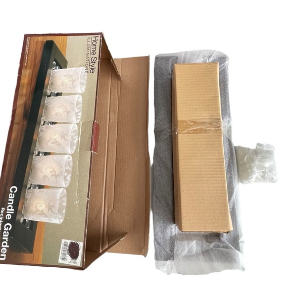 Home Style Illuminations Candle Garden Wood Base 5 Piece Glass Candle Holder Gem - Picture 5 of 5